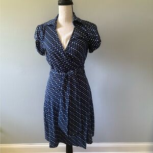 Diane Von Furstenberg Navy Dot Dress